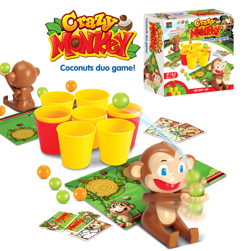 Party Games For 3 People - 漫画の猿の射撃ボールインタラクティブおもちゃ、パーティーボードゲーム、2人、競技テーブルゲーム、クレイジー