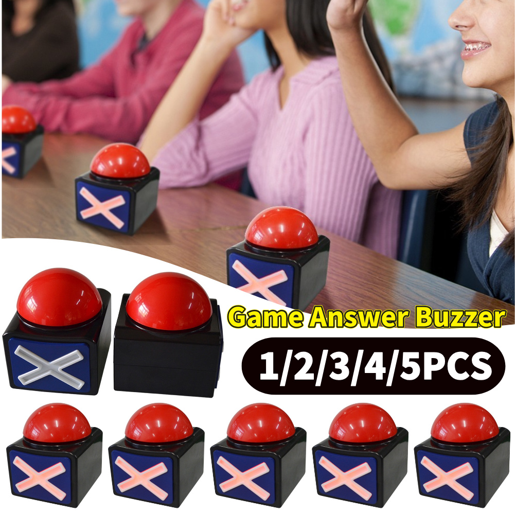 Party Games Quiz For Adults - 1-5個入り ゲーム用ブザー アラームボタン 音と光付き トリビアクイズ ゴットタレントブザー