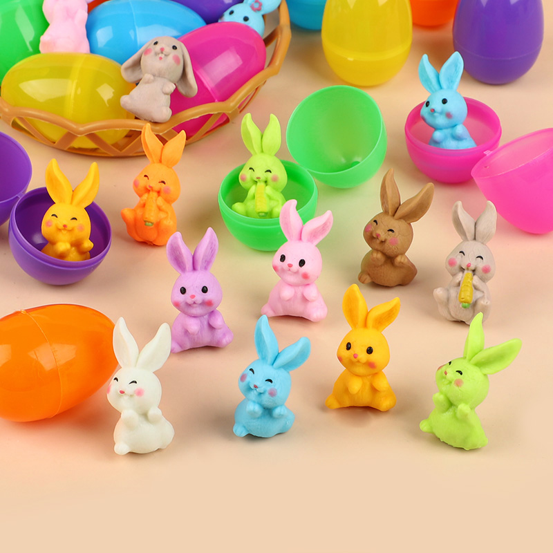 24個入り イースターエッグ ウサギのフィギュア付き 子供用 - Party Games No Supplies のレビューと価格