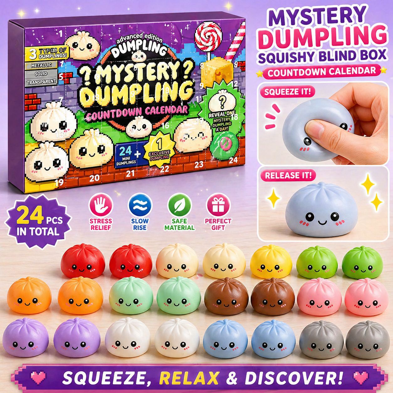 サプライズ餃子ブラインドボックスカウントダウンカレンダー24 - Party Games Children のレビューと価格