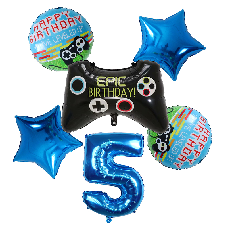 6 個のゲームパッドボーイゲームホイルヘリウム風船誕生日テー - Party Games Kids Birthday のレビューと価格