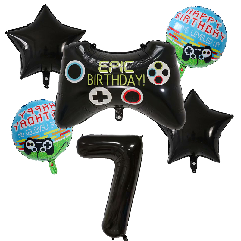 6 個のゲームパッドボーイゲームホイルヘリウム風船誕生日テー - Party Games Kids Birthday のレビューと価格