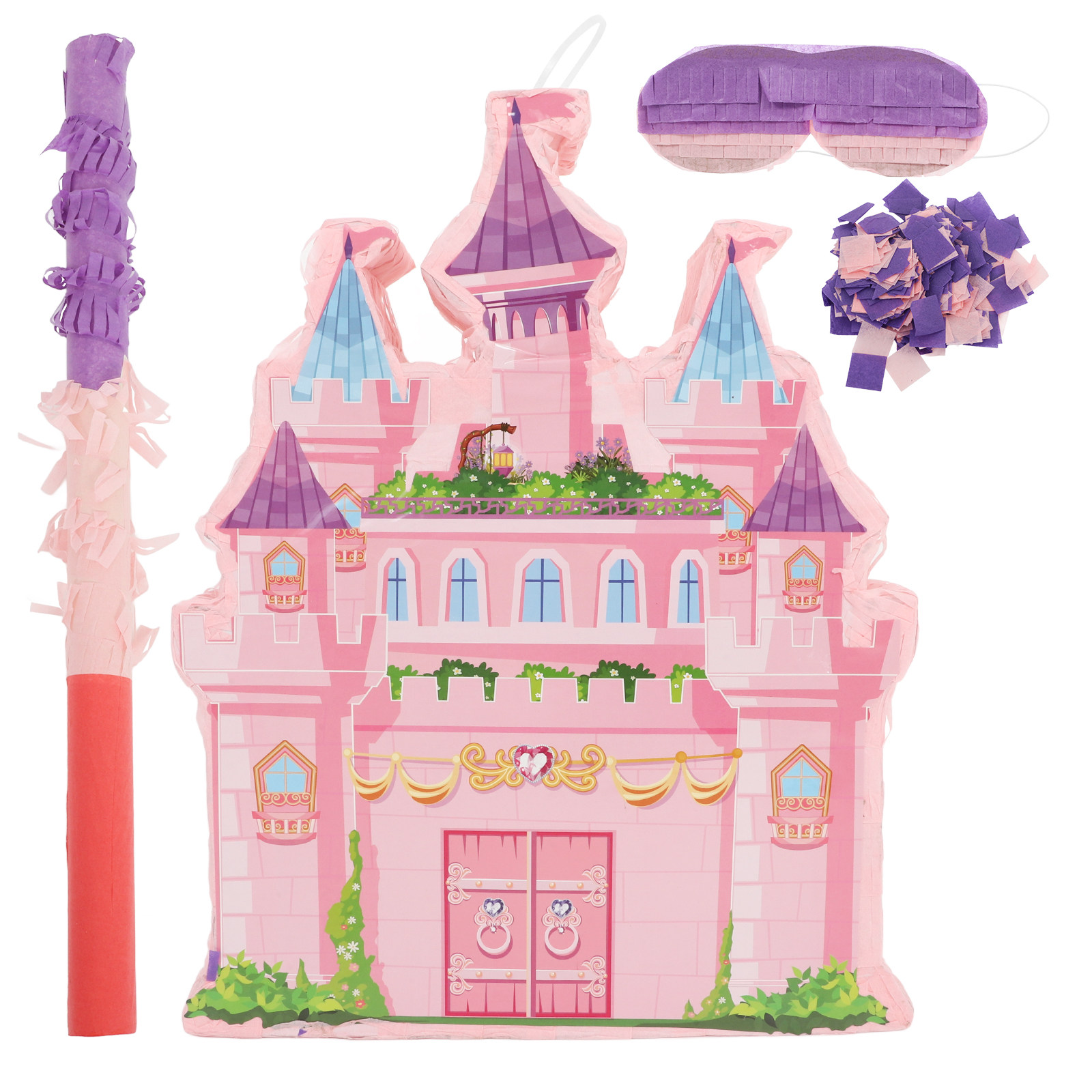 プリンセスキャッスルピニャータ吊り下げ式キャンディコンテナ  - Party Games Kids Birthday のレビューと価格