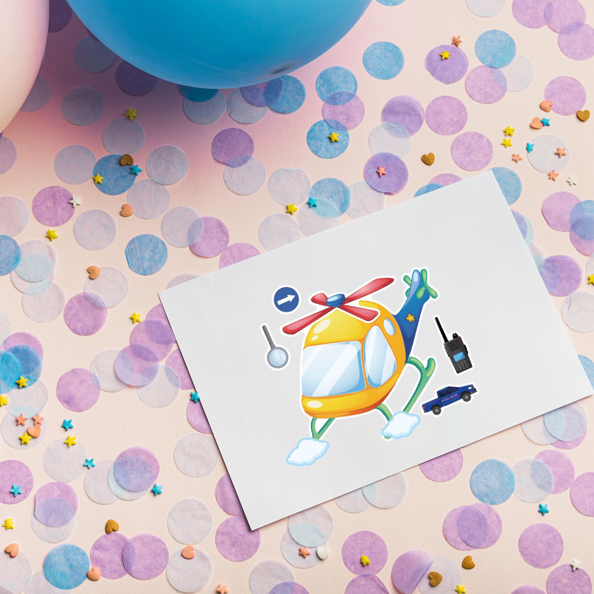 16枚入り 漫画風 職業警察テーマ DIY フェイスステッカ - Party Games Kids Birthday のレビューと価格