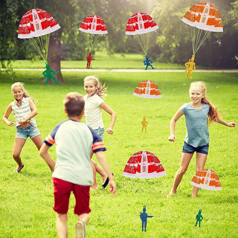 10/100 個のパラシュートおもちゃ子供用、アーミーメンズ - Party Games Graduation Ideas のレビューと価格